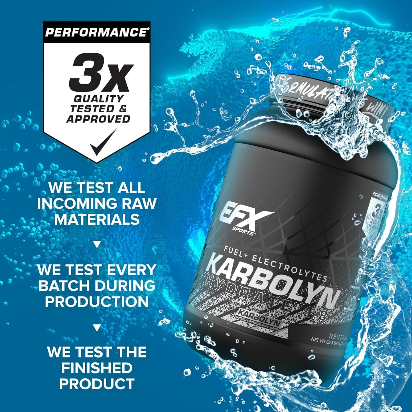 EFX Sports Karbolyn Hydrate: Electrolyte-Enhanced Carbohydrate Powder for Fuel and Hydration, Sugar-Free Sports Drink Mix, 66 Servings
