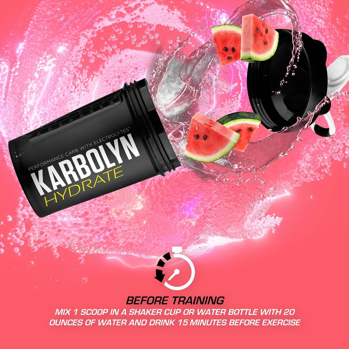 EFX Sports Karbolyn Hydrate Watermelon Wave - Sugar-Free Carbohydrate Powder with Electrolytes for Fuel & Hydration - 66 Servings - BoostGo Australia