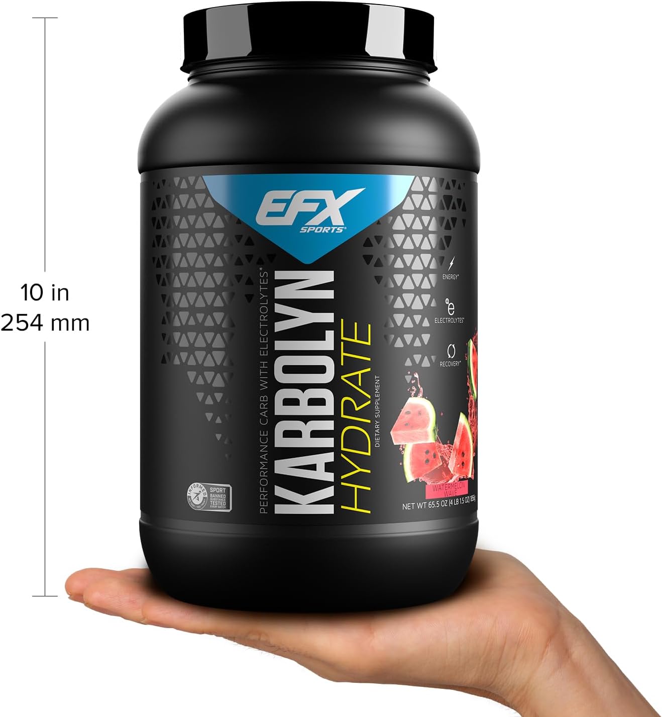 EFX Sports Karbolyn Hydrate Watermelon Wave - Sugar-Free Carbohydrate Powder with Electrolytes for Fuel & Hydration - 66 Servings - BoostGo Australia