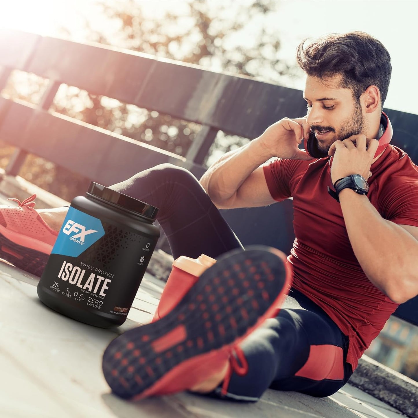 EFX Sports Training Ground Whey Protein Isolate - Double Chocolate Fudge Flavor - 25g Protein - Lactose Free - Low Carb - 22 Servings