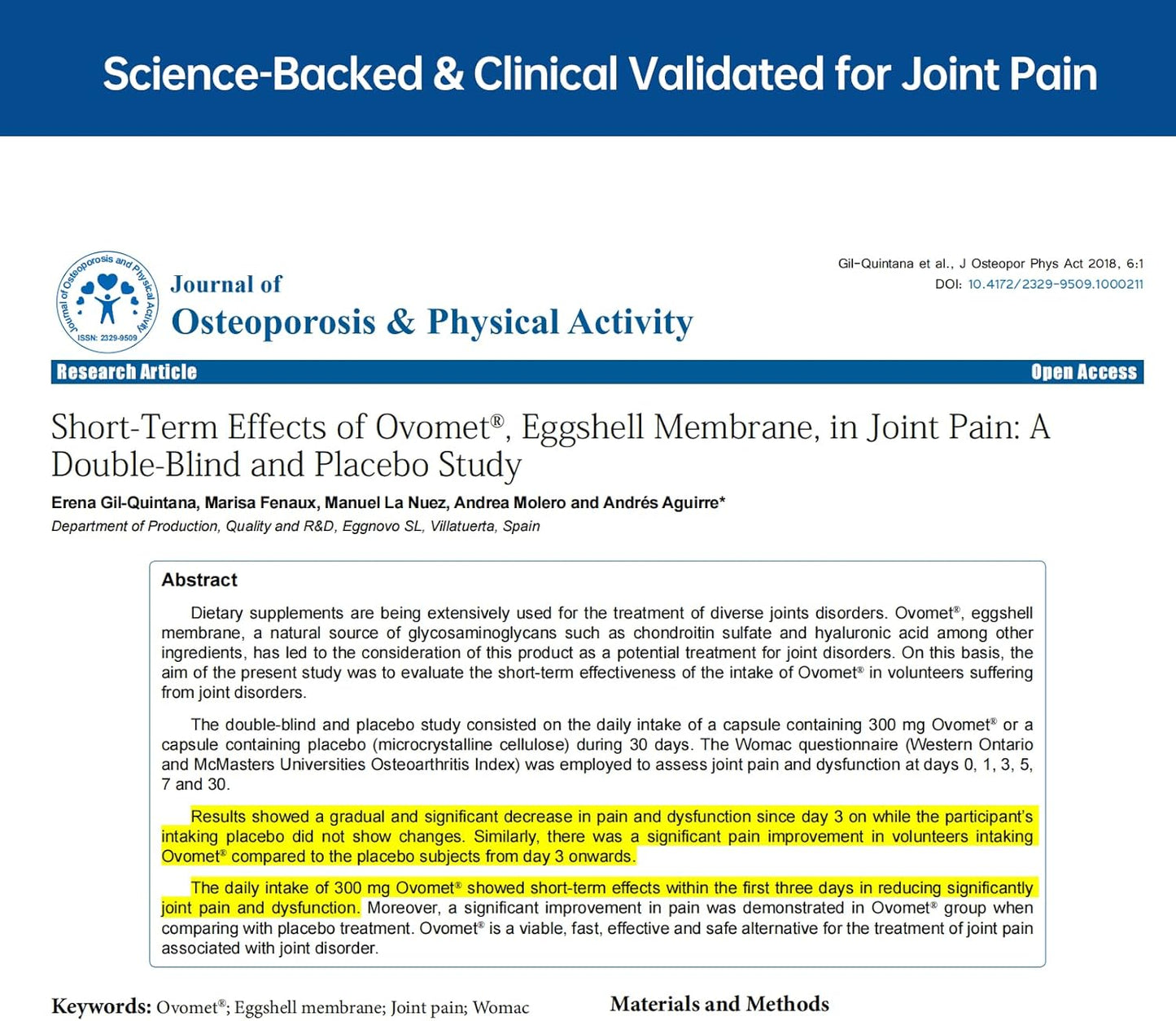 Eggshell Membrane Joint Support Supplement - Reduced Gout Risk, High Absorption, Fast Relief - Glucosamine Chondroitin Sulfate with MSM - 120 ct