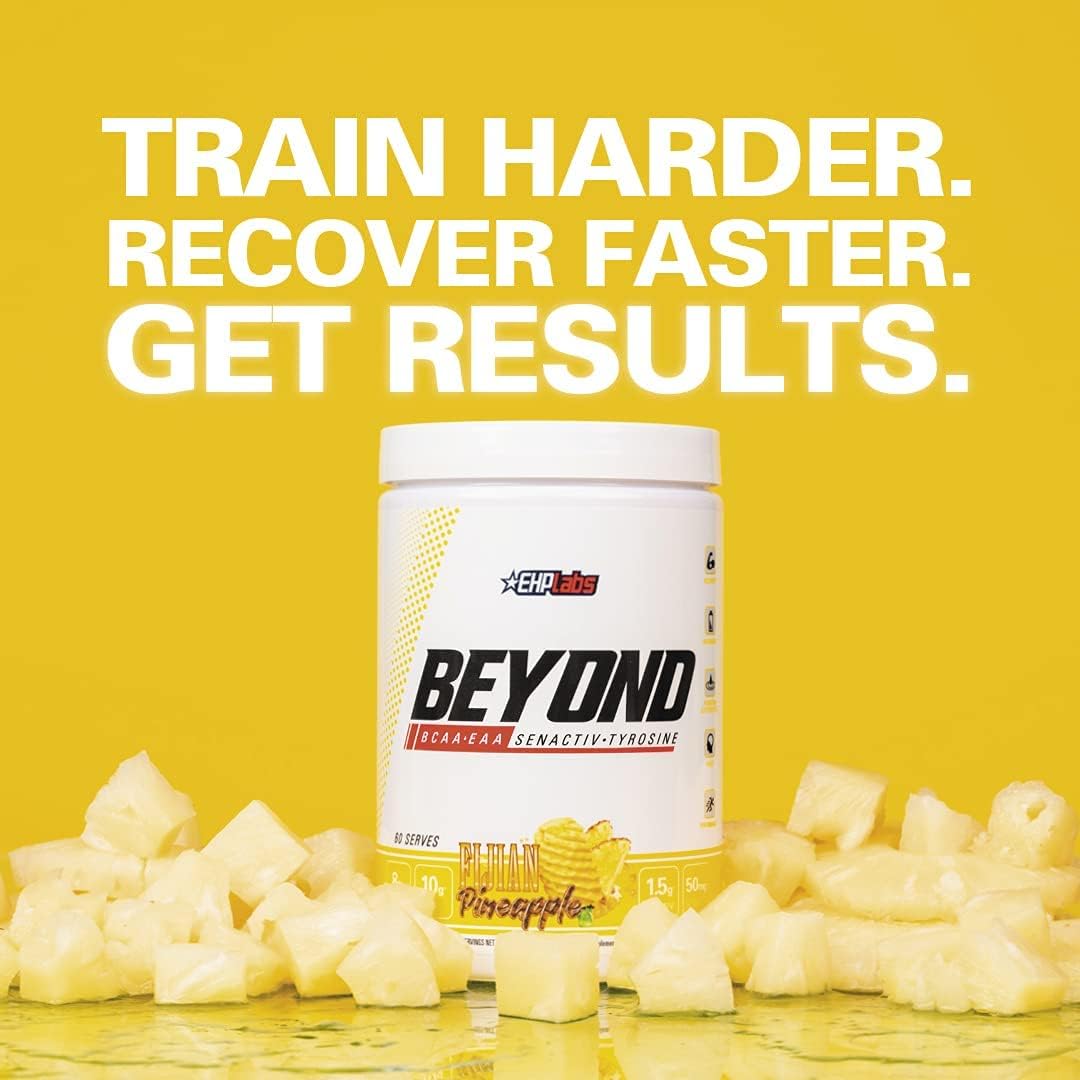 EHP Labs Beyond BCAA Powder - Essential Amino Acids Supplement for Muscle Recovery - Fijian Pineapple Flavor - 60 Servings
