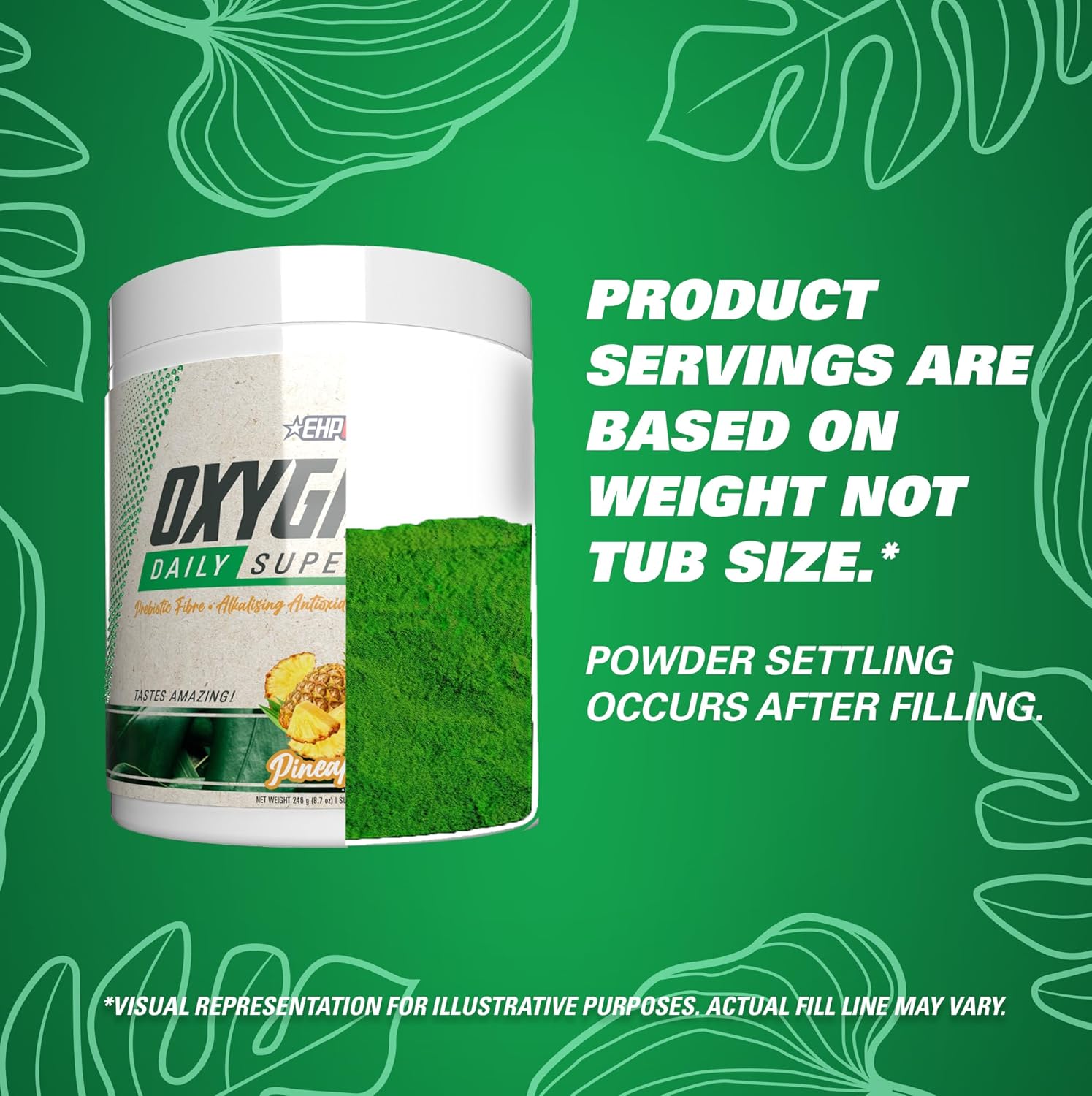 EHP Labs OxyGreens Super Greens Bundle - Spirulina & Chlorella Superfood Powder with Prebiotic Fibre, Antioxidants & Immunity Support - 60 Servings