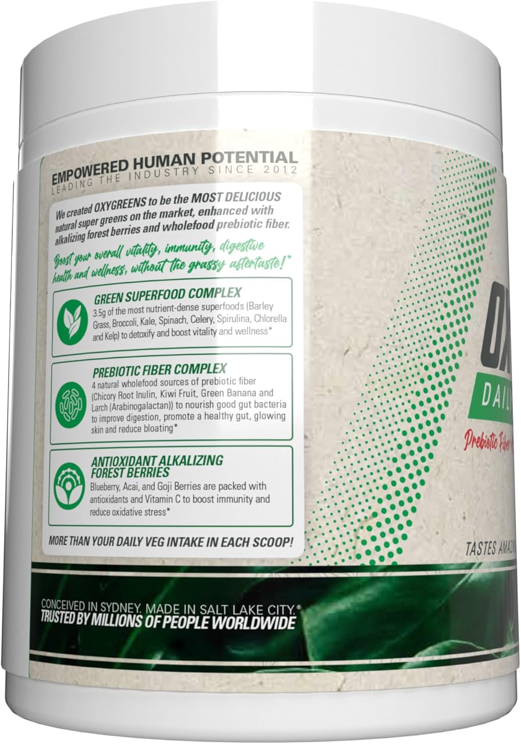 EHP Labs OxyGreens Super Greens Powder - Spirulina & Chlorella Superfood with Prebiotic Fibre, Antioxidants & Immunity Support - 30 Servings