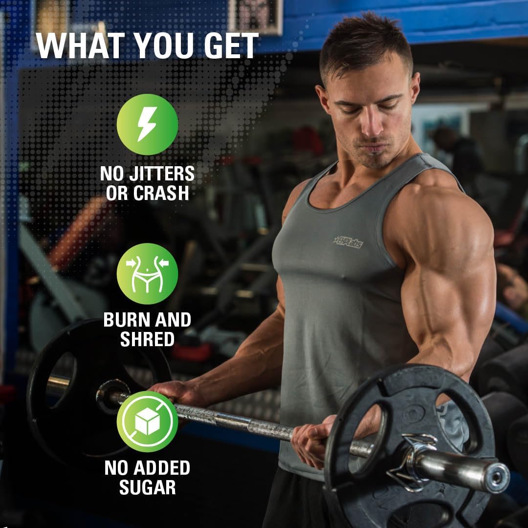 EHP Labs OxyShred Non-Stimulant Pre Workout Powder - Caffeine-Free & Stimulant-Free Formula with L-Glutamine & Acetyl L-Carnitine - Honeydew Melon Flavor, 60 Servings