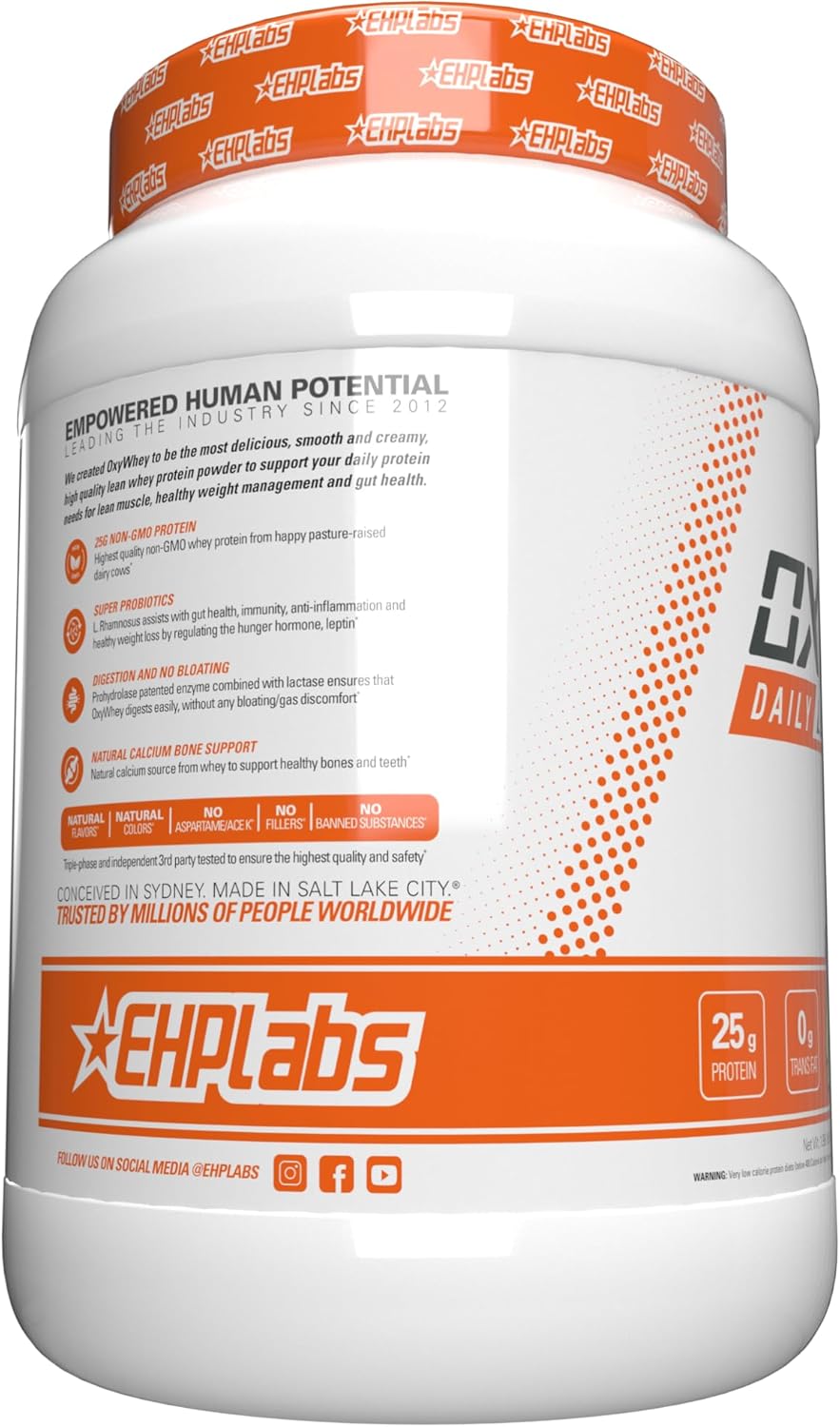 EHP Labs OxyWhey Peanut Butter Puffs Protein Powder - 25 Servings, Whey Isolate, Sugar-Free Meal Replacement Shake
