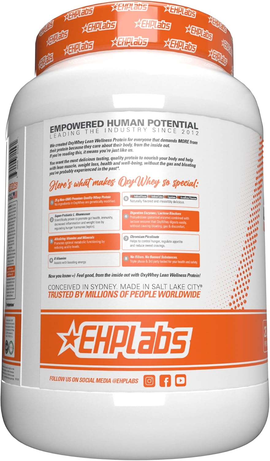 EHP Labs OxyWhey Peanut Butter Puffs Protein Powder - 25 Servings, Whey Isolate, Sugar-Free Meal Replacement Shake
