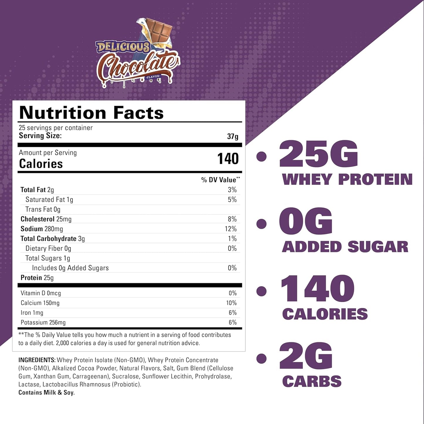 EHP Labs OxyWhey Protein Powder - Sugar-Free Whey Isolate Shake, Meal Replacement, 25 Servings, Delicious Chocolate Flavor
