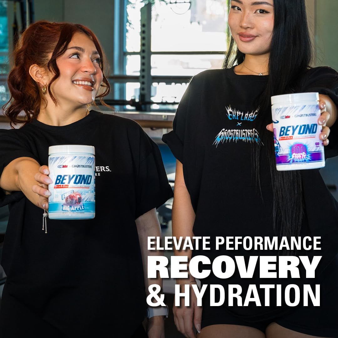 EHP Labs x Ghostbusters Beyond BCAA Powder: Sugar-Free Amino Acids Supplement for Muscle Recovery - Ecto Freeze Flavor - 60 Servings
