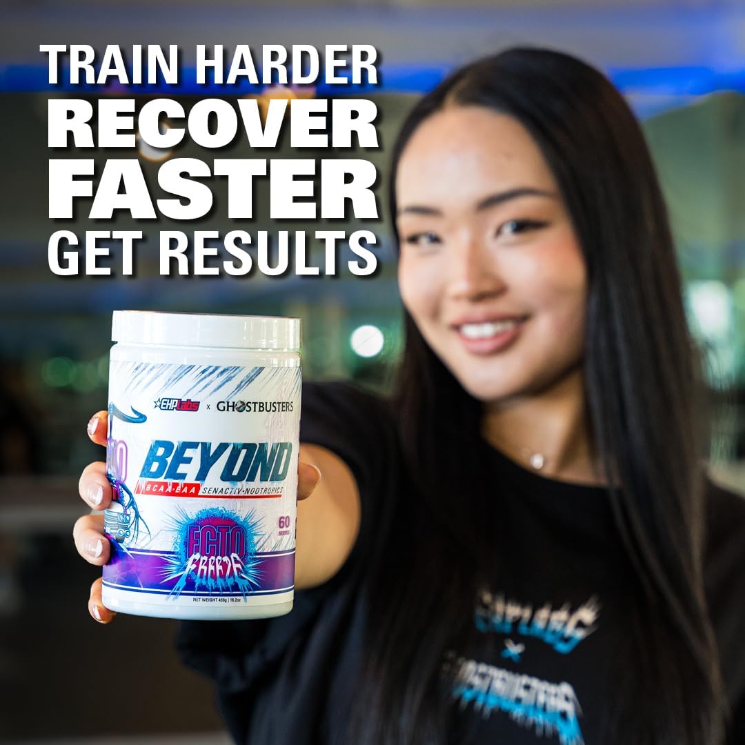 EHP Labs x Ghostbusters Beyond BCAA Powder: Sugar-Free Amino Acids Supplement for Muscle Recovery - Ecto Freeze Flavor - 60 Servings