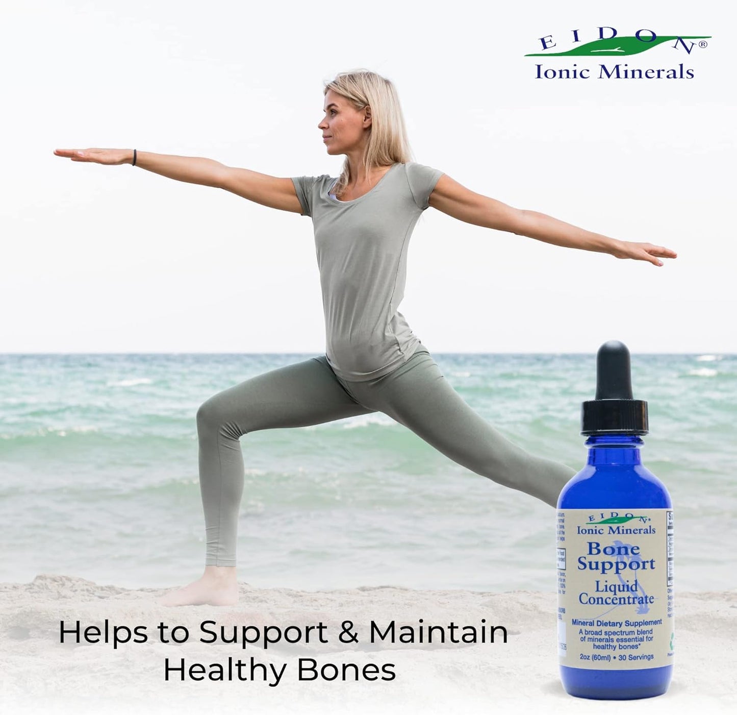 Eidon Ionic Minerals Bone Support Liquid Supplement - Trace Mineral Drops for Bone Health - 2 oz
