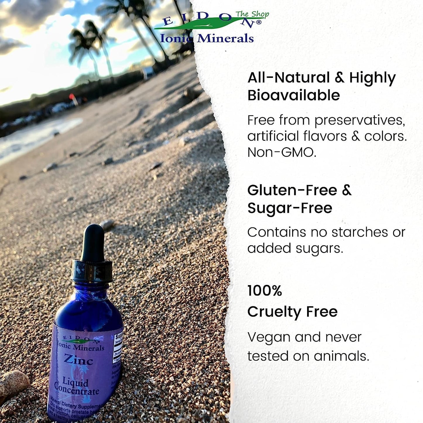 Eidon Liquid Silica, Zinc, & Magnesium Drops Variety Pack - All-Natural Trace Minerals, No Additives - 2 oz, Pack of 3