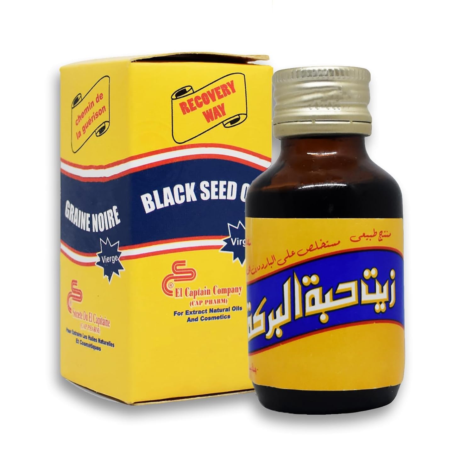 ElCaptain Al Captain Pure Natural Raw Nigella Sativa Halal Black Seed Oil - 2.11 oz/60 ml
