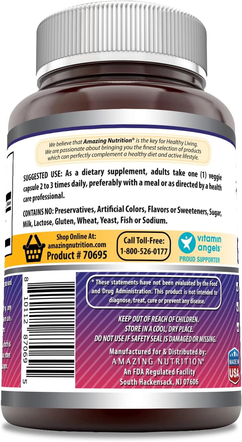 Elderberry 10:1 Concentrate Supplement - 500mg per Serving - 240 Capsules - Non-GMO & Gluten-Free - Made in USA by Amazing Nutrition