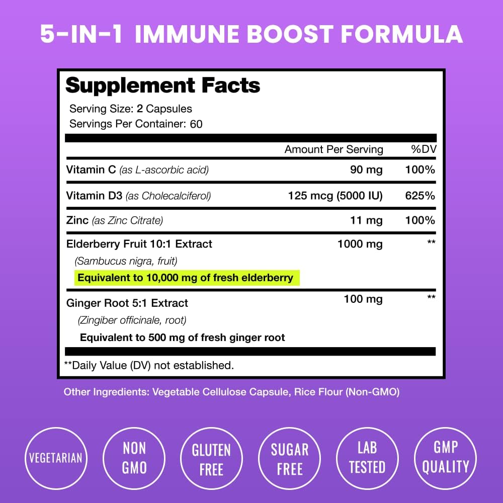 Elderberry and Immune Boost Bundle - NutraChamps (2-Pack) for Immune Support