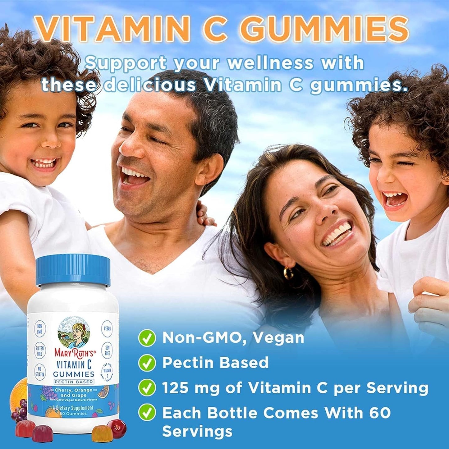 Elderberry and Vitamin C Gummies Bundle for Immune Support - Vegan Formula for Adults & Kids, Sugar-Free & Organic
