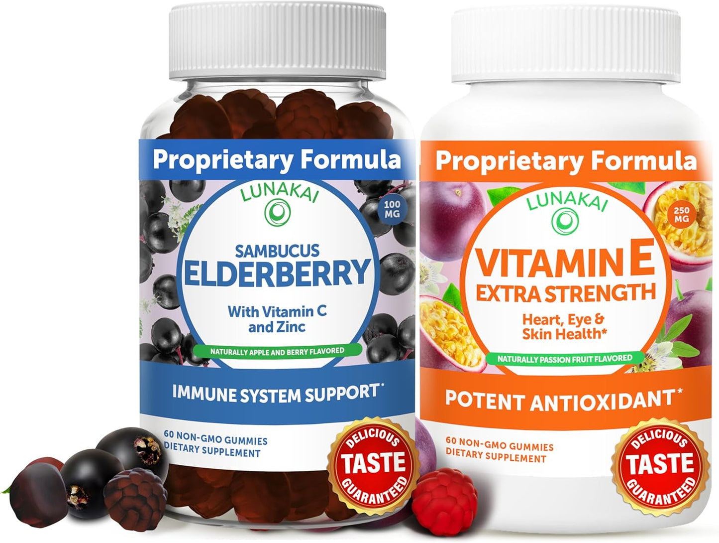 Elderberry and Vitamin E Gummies Bundle for Immune Support with Zinc, Vitamin C, and Natural VIT E for Eye and Skin Health - BoostGo Australia