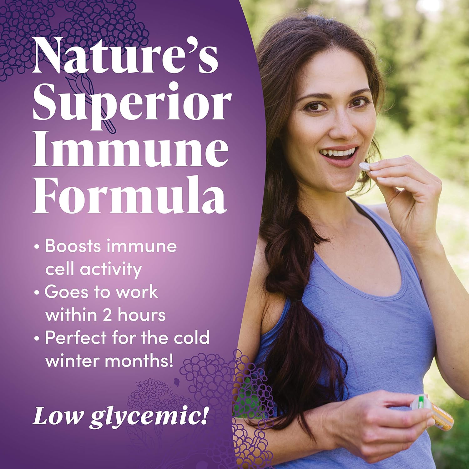 Elderberry Chews with EpiCor & Vitamin C for Immune Support - 30 Tablets, 10 Servings