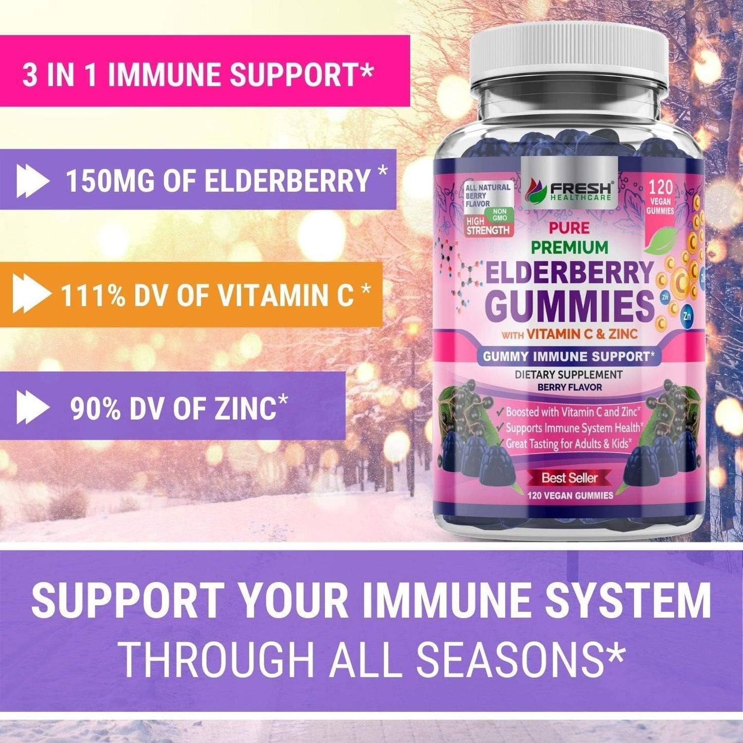 Elderberry Gummies and Vitamin D Bundle for Fresh Healthcare