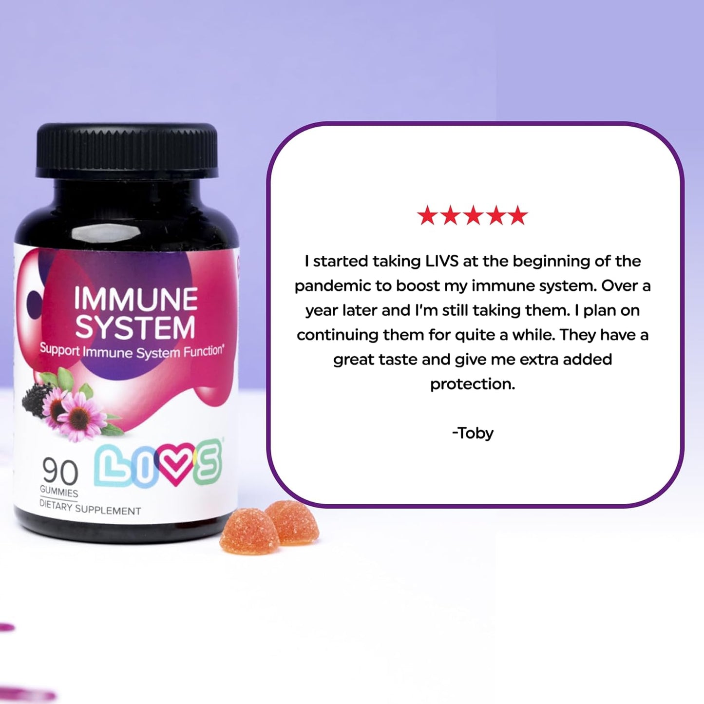 Elderberry Gummies for Immune System Support with Sambucus, Propolis, Echinacea, Vitamin C - 180 Count