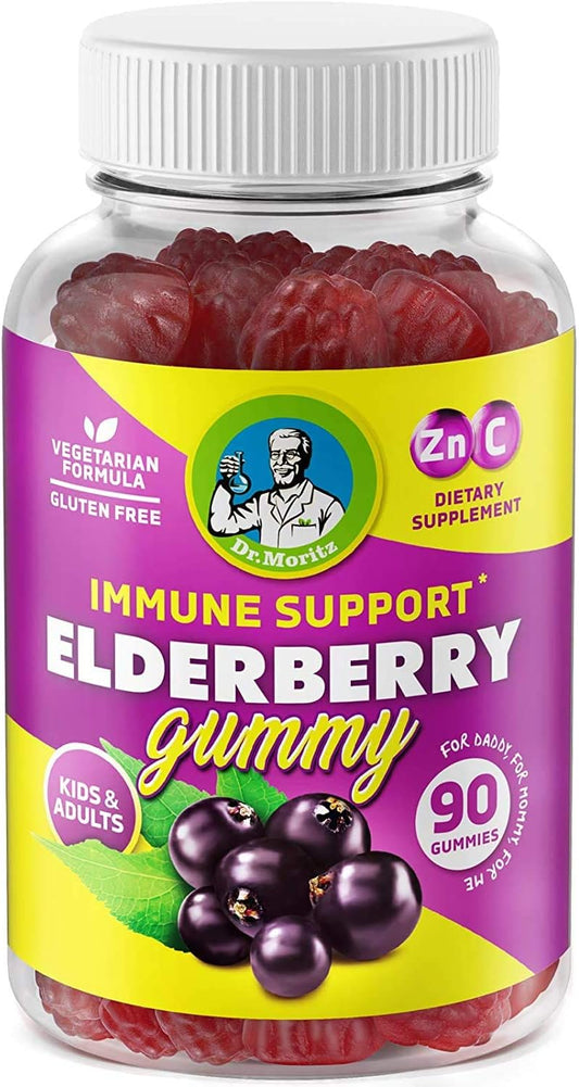 Elderberry Gummies for Kids and Adults - 90 Count by DR. MORITZ - BoostGo Australia