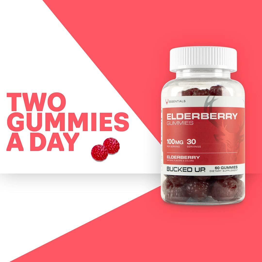 Elderberry Gummies with Zinc and Vitamin C - 60 Gummies, 100mg - Boost Your Immune System!