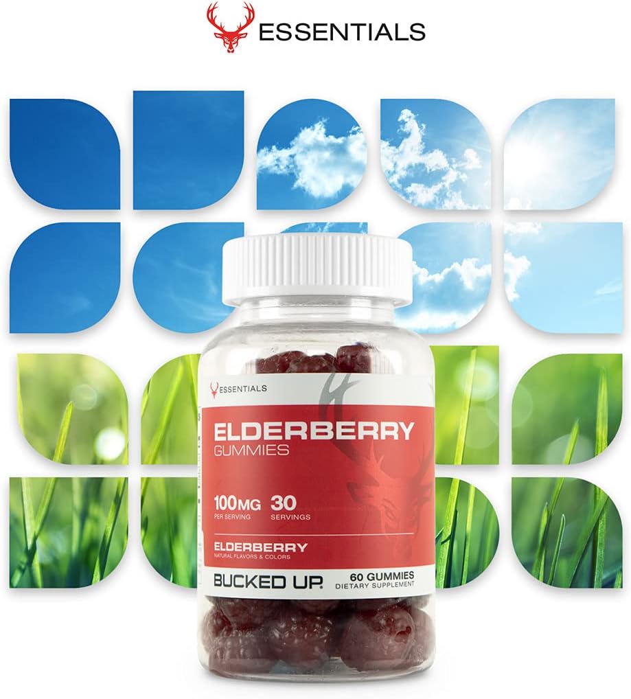 Elderberry Gummies with Zinc and Vitamin C - 60 Gummies, 100mg - Boost Your Immune System!