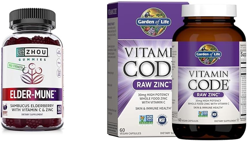 Elderberry Gummies with Zinc for Immune Health and Antioxidant Support - 60 Gummies with 30mg Zinc