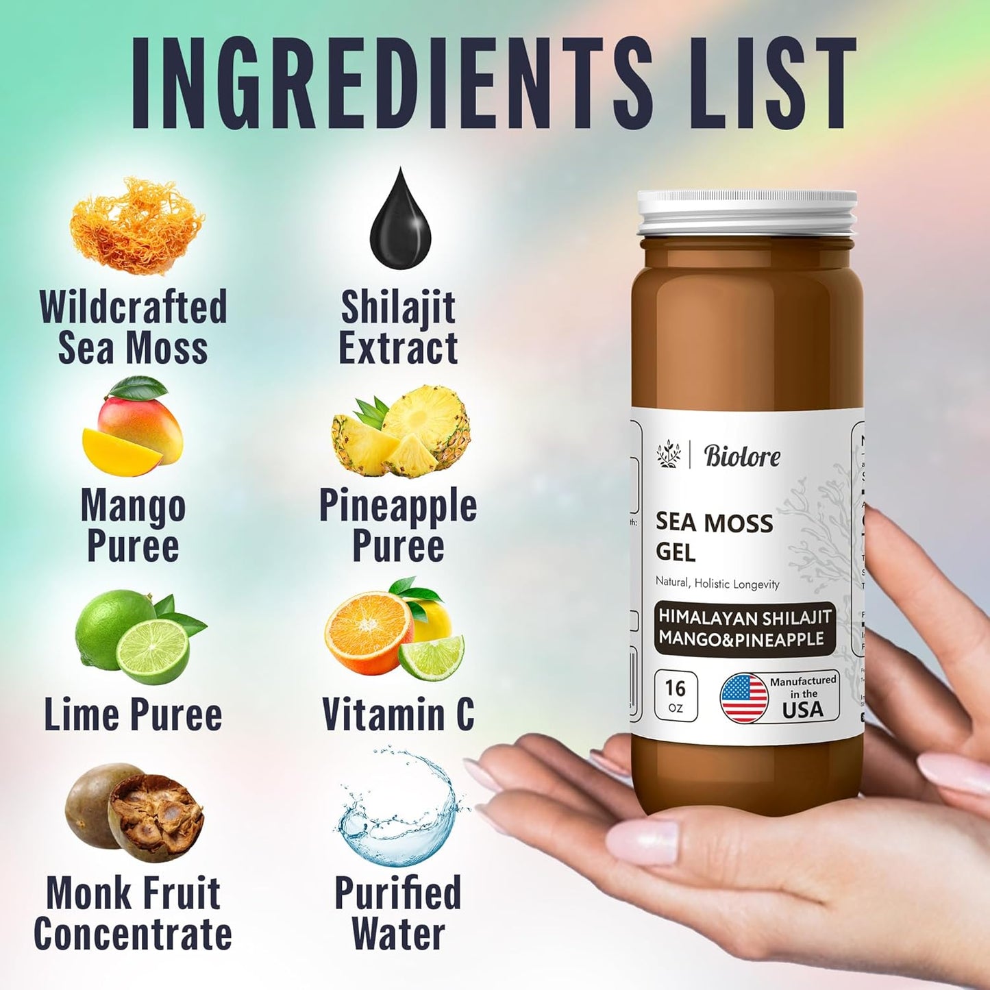 Elderberry-Infused Biolore Sea Moss Gel with Shilajit
