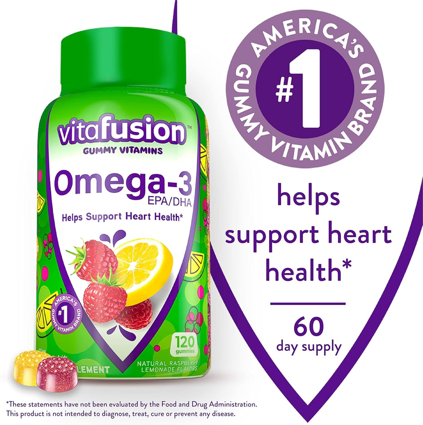 Elderberry & Omega-3 Gummy Vitamins Combo Pack - 90ct & 120ct - Berry Lemonade Flavor