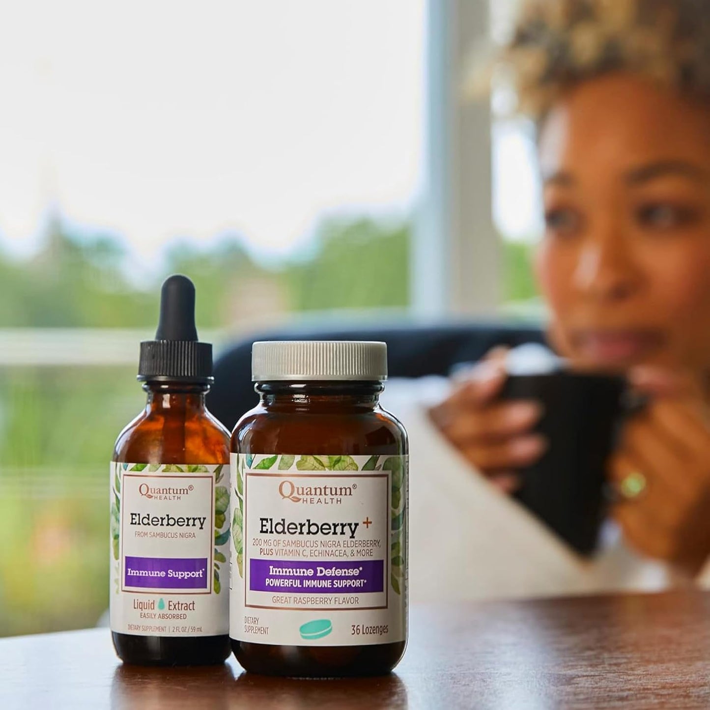 Elderberry + Raspberry Lozenges with Echinacea & Vitamin C for Immune Support - 36 Count