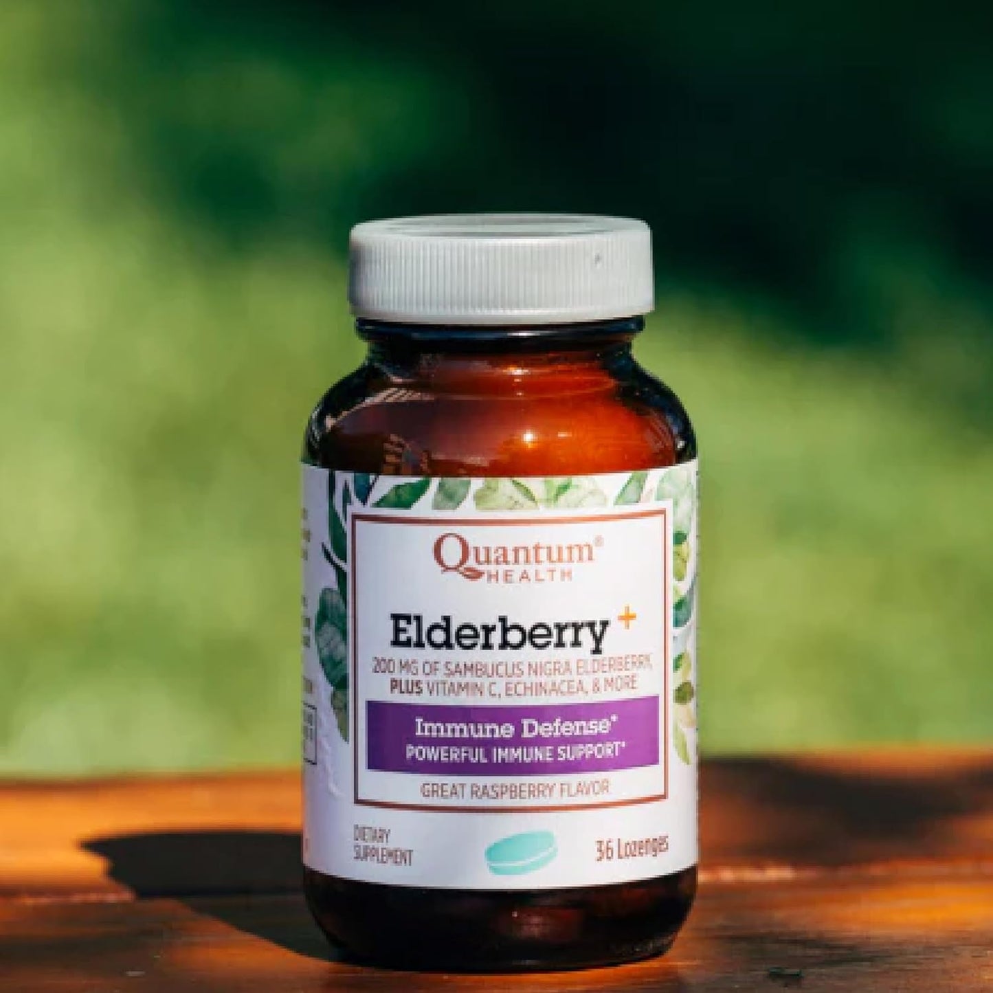 Elderberry + Raspberry Lozenges with Echinacea & Vitamin C for Immune Support - 36 Count