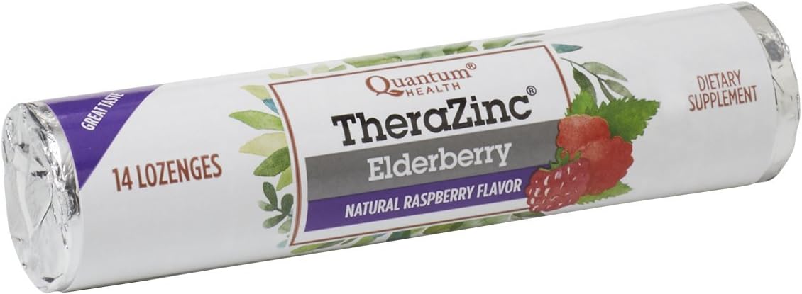 Elderberry Raspberry TheraZinc Lozenges with Zinc Gluconate for Immune Support - 14 Count