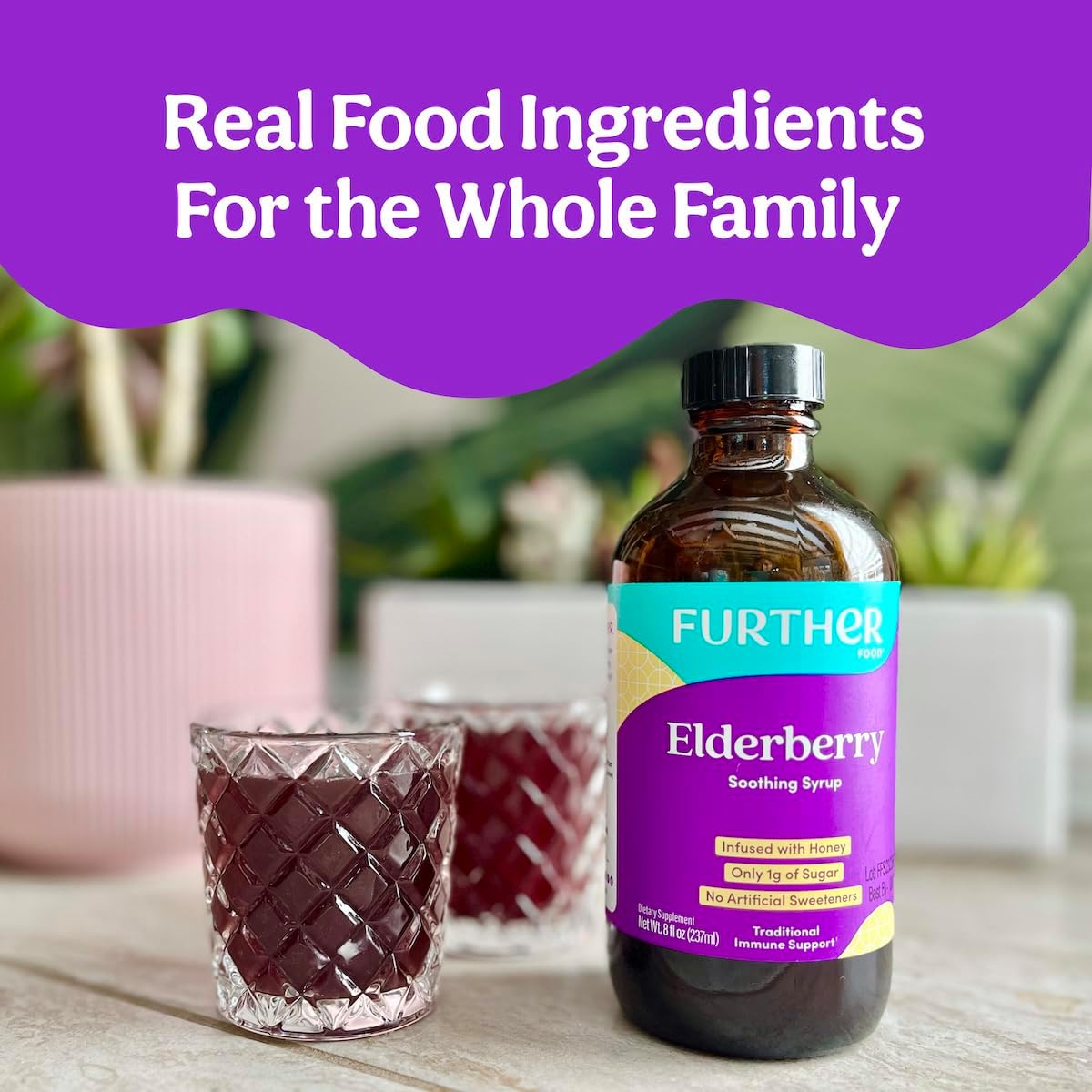 Elderberry Syrup for Immune System Support - Sambucus Supplement for Kids and Adults - Gluten Free - 8 Fl oz