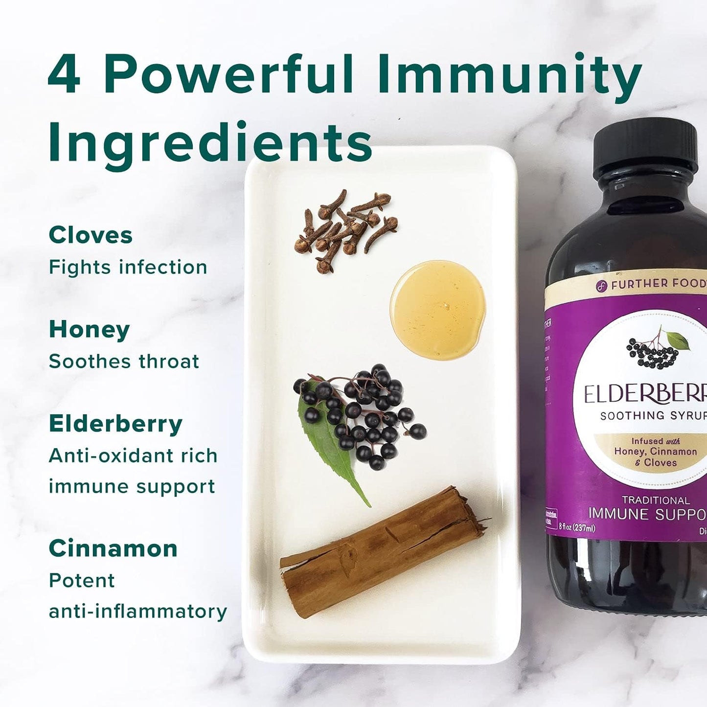 Elderberry Syrup for Immune System Support - Sambucus Supplement for Kids and Adults - Gluten Free - 8 Fl oz