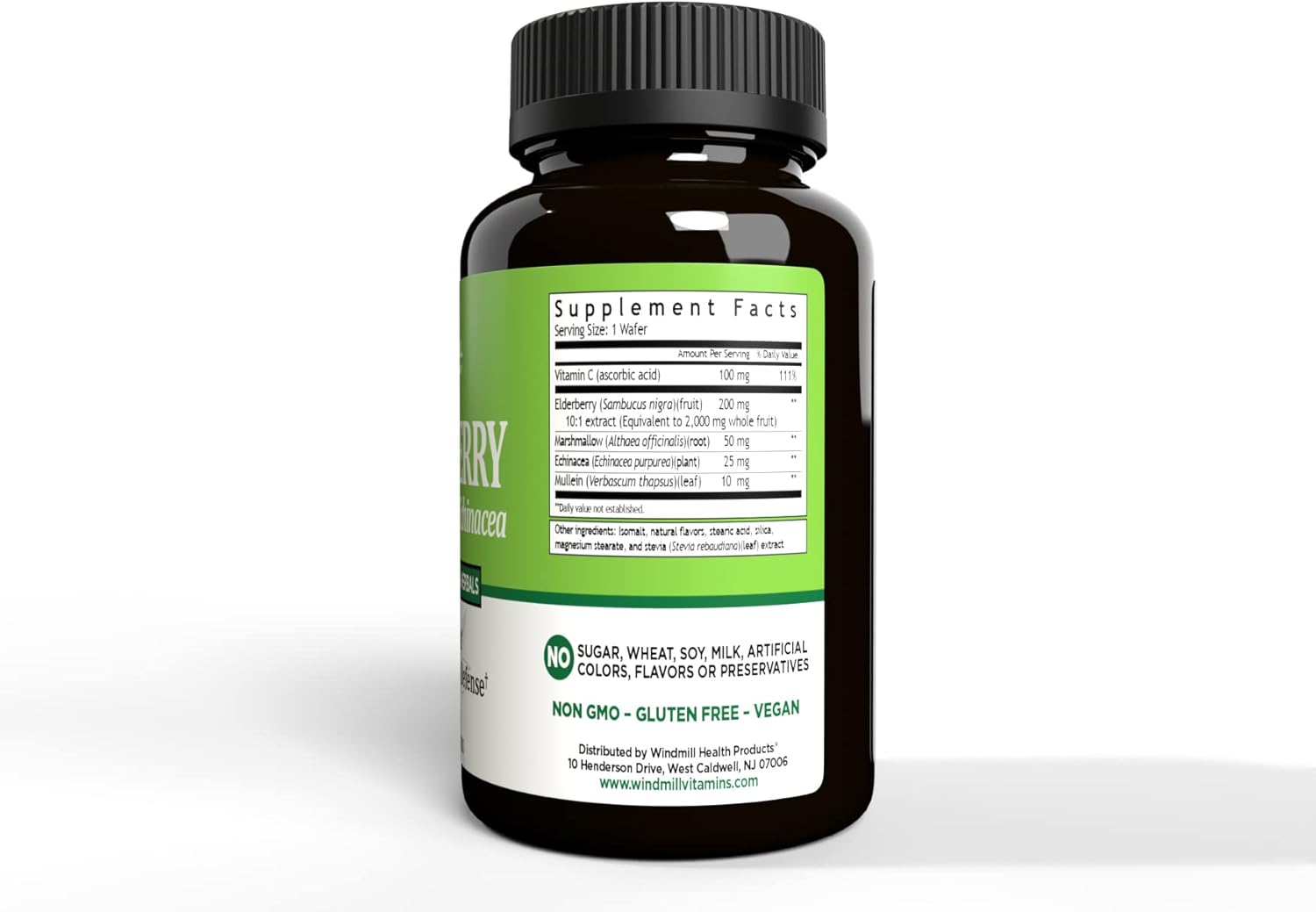 Elderberry, Vitamin C, and Echinacea Capsules - 60 Count for Immune Support