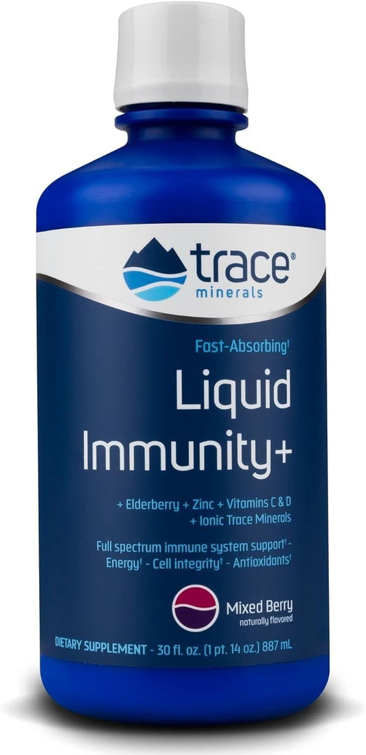 Elderberry Zinc Immunity Support Liquid Supplement with Trace Minerals - Antioxidant Boost - Mixed Berry Flavor - 30 Servings - BoostGo Australia