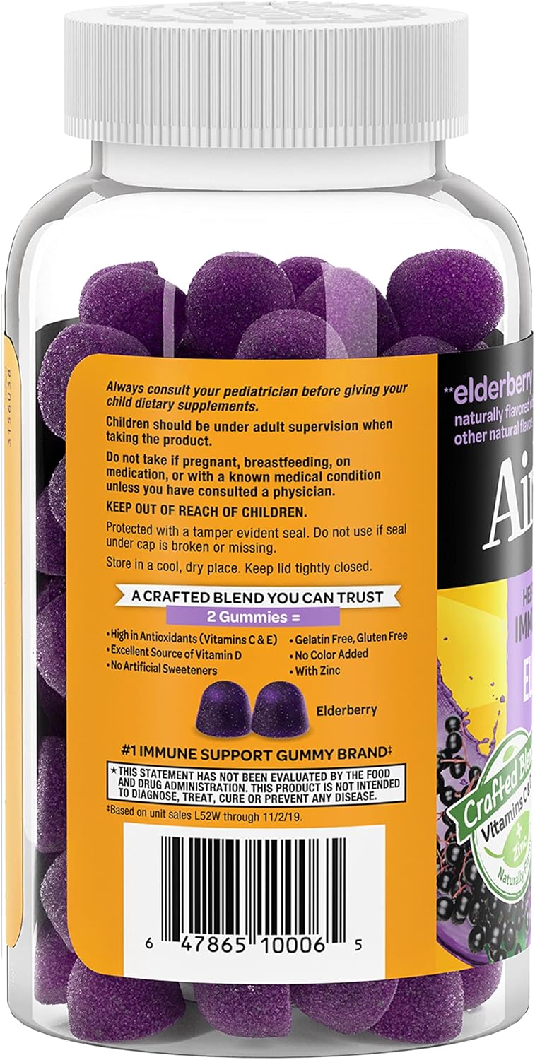 Elderberry + Zinc & Vitamin C Gummies for Kids - Immune Support with Antioxidants - 130 Elderberry Flavor Gummies