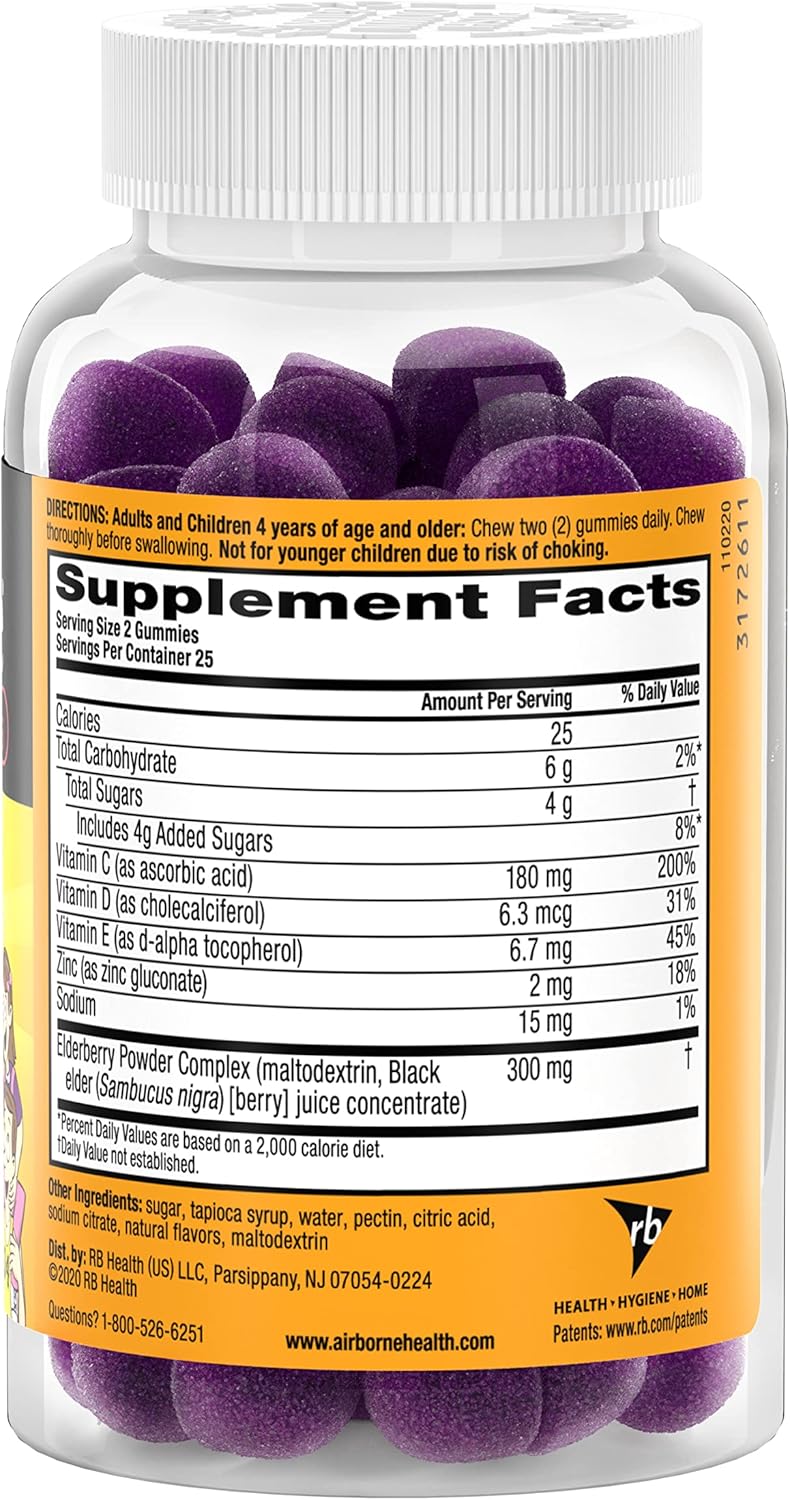 Elderberry + Zinc & Vitamin C Gummies for Kids - Immune Support with Antioxidants - 50 Gummies - Elderberry Flavor - BoostGo Australia