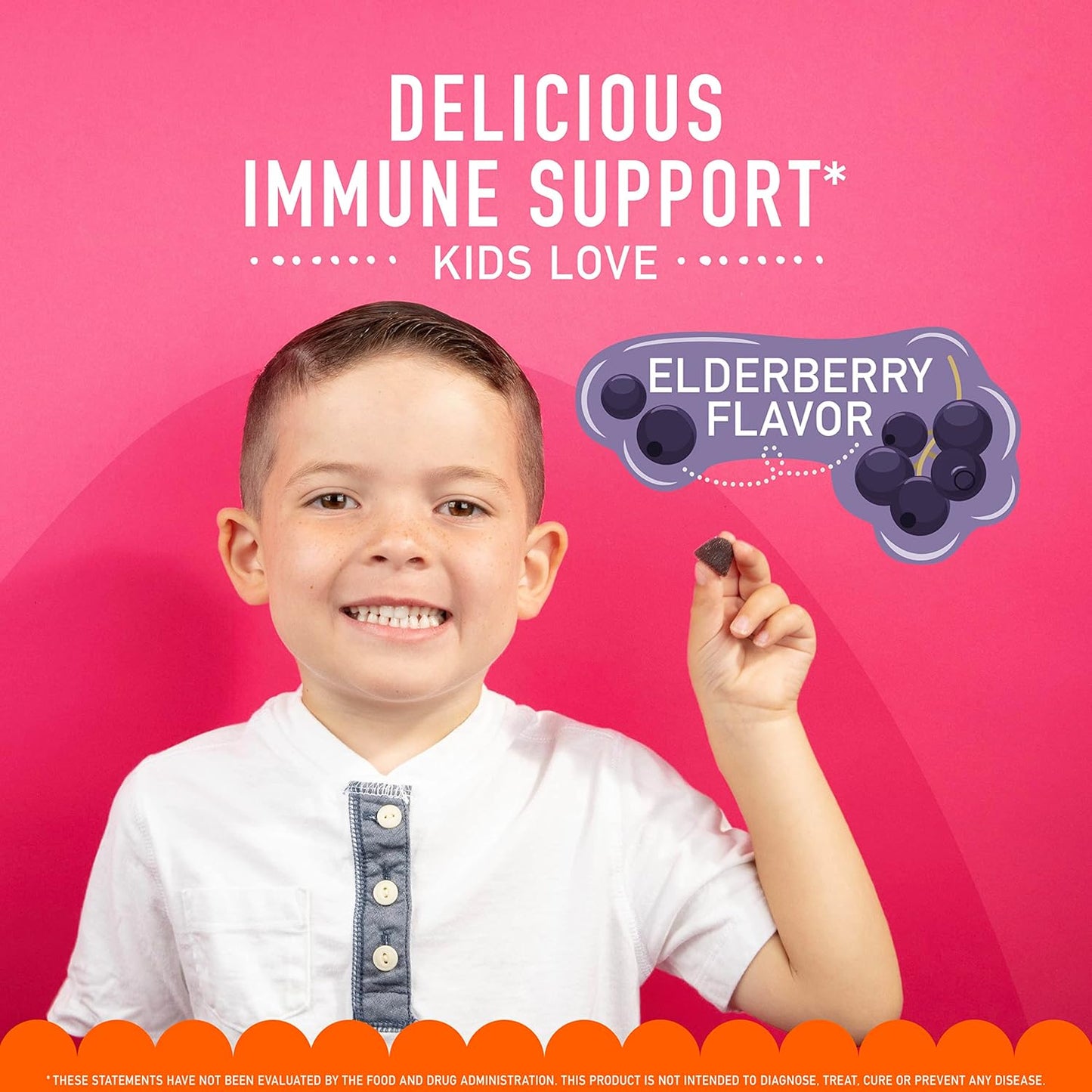 Elderberry + Zinc & Vitamin C Gummies for Kids - Immune Support with Antioxidants - 130 Elderberry Flavor Gummies