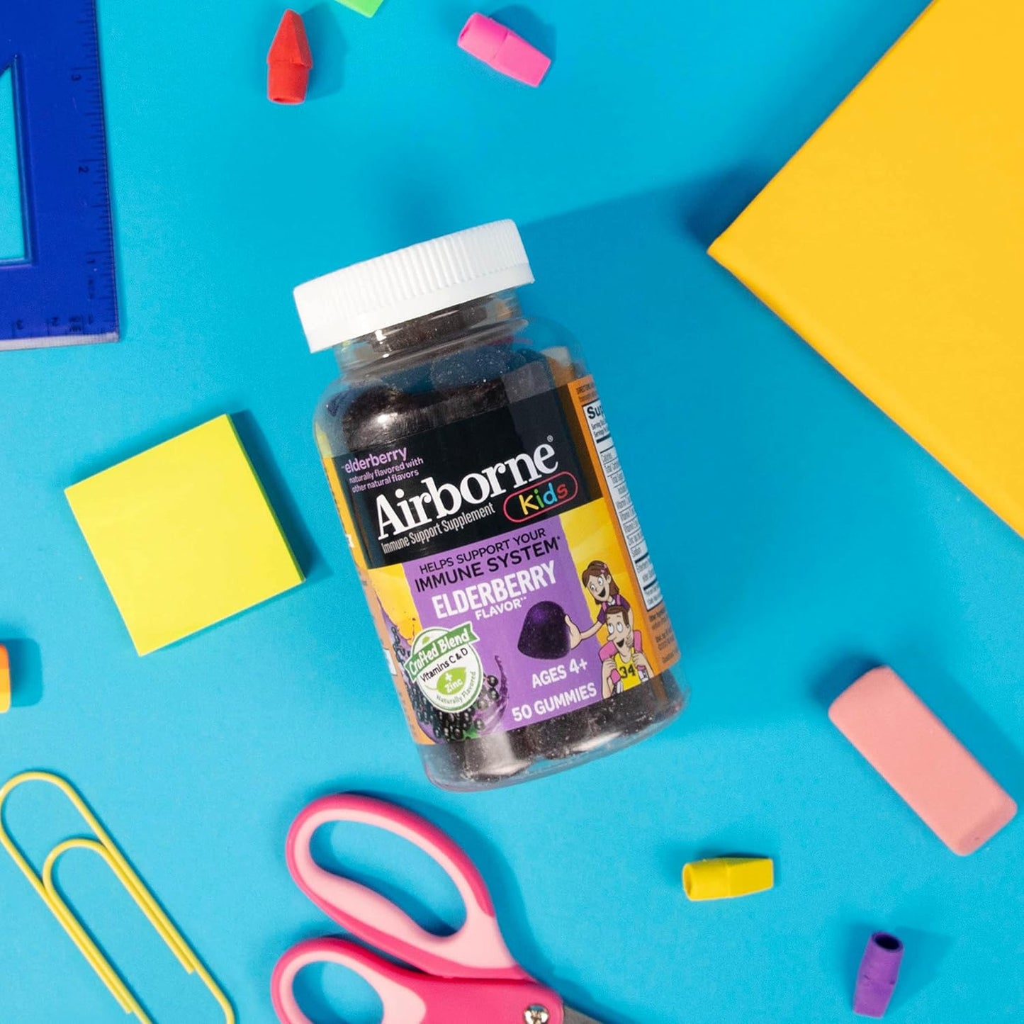Elderberry + Zinc & Vitamin C Gummies for Kids - Immune Support with Antioxidants - 50 Gummies - Elderberry Flavor - BoostGo Australia