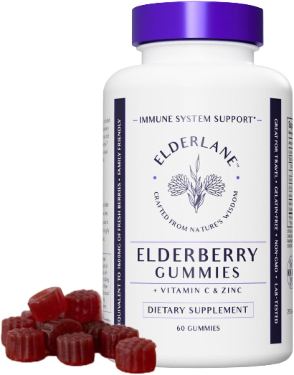 Elderlane Immune Support Supplement Bundle - Elderberry Syrup and Gummies for Adults and Kids - 16.9 Oz Syrup and 60ct Gummies