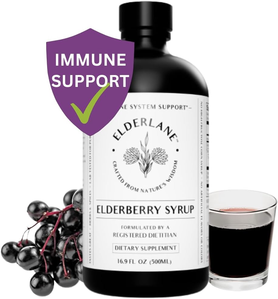 Elderlane Immune Support Supplement Bundle - Elderberry Syrup and Gummies for Adults and Kids - 16.9 Oz Syrup and 60ct Gummies