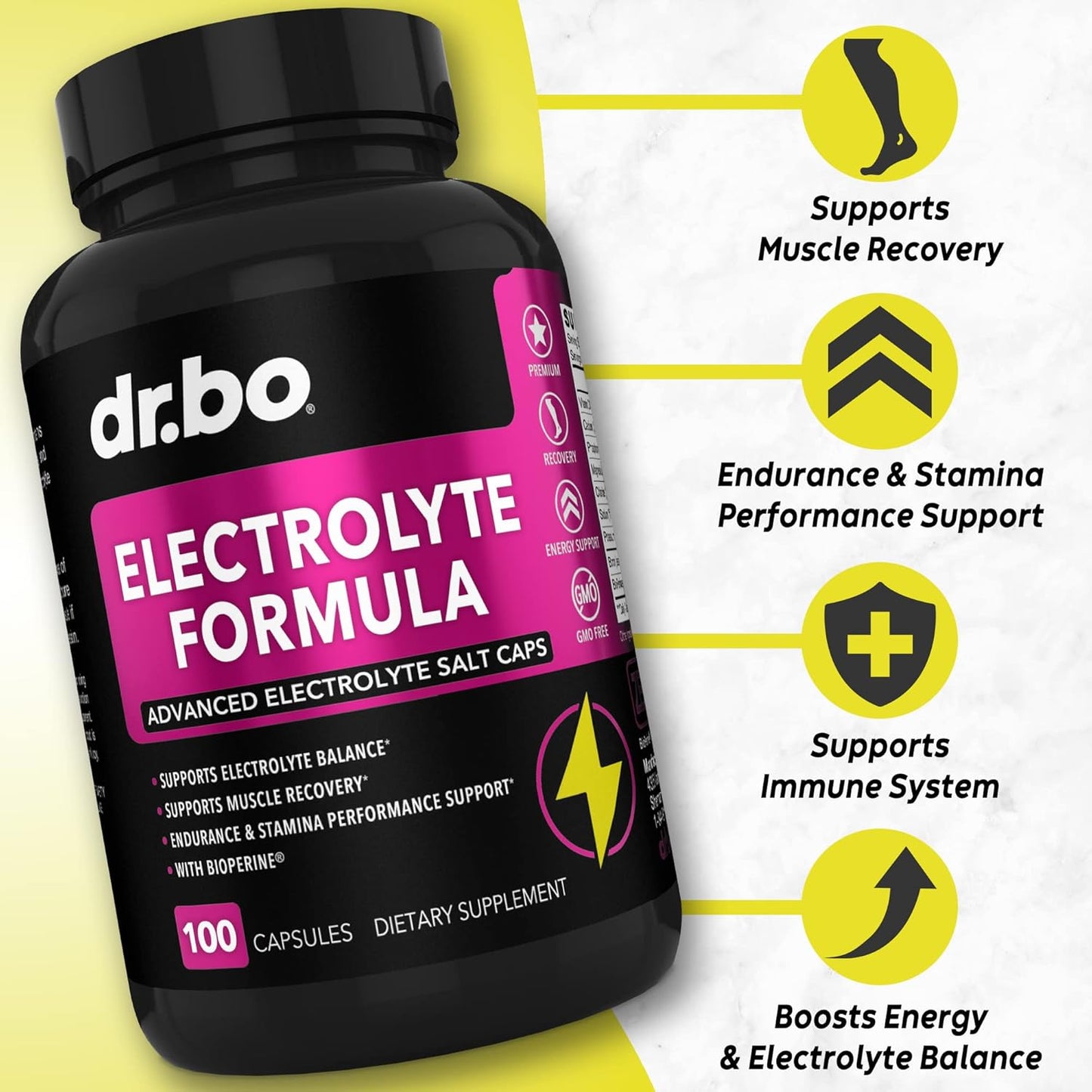 Electrolyte Pills with Zinc - Potassium, Magnesium, Sodium, Chloride, Calcium Salts - 50mg Zinc Supplement Tablets