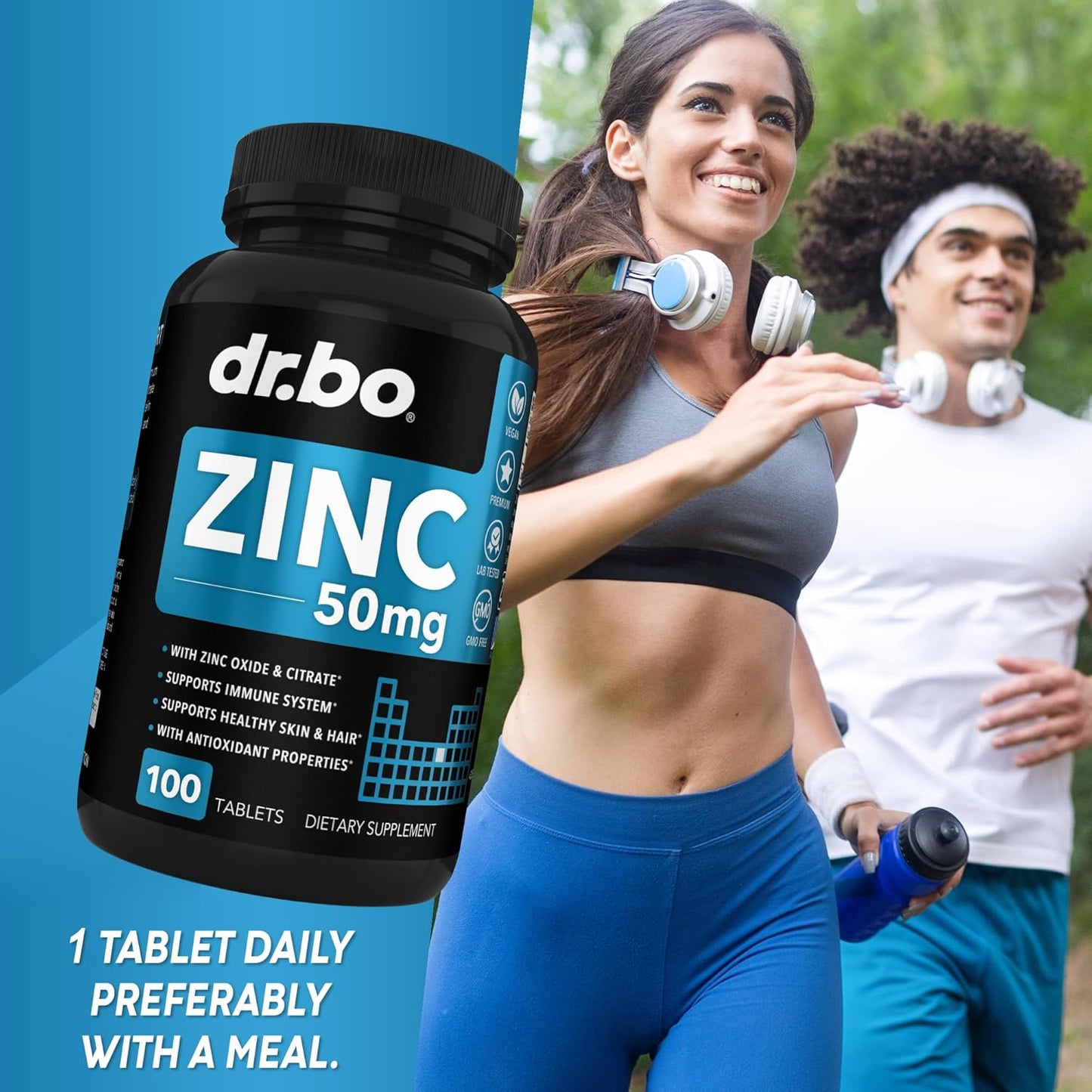 Electrolyte Pills with Zinc - Potassium, Magnesium, Sodium, Chloride, Calcium Salts - 50mg Zinc Supplement Tablets
