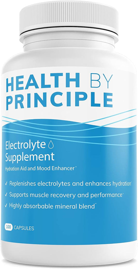 Electrolyte Supplement Without Iodine - Prevent Muscle Cramps, Rehydrate Quickly - 100 Easy-to-Swallow Capsules