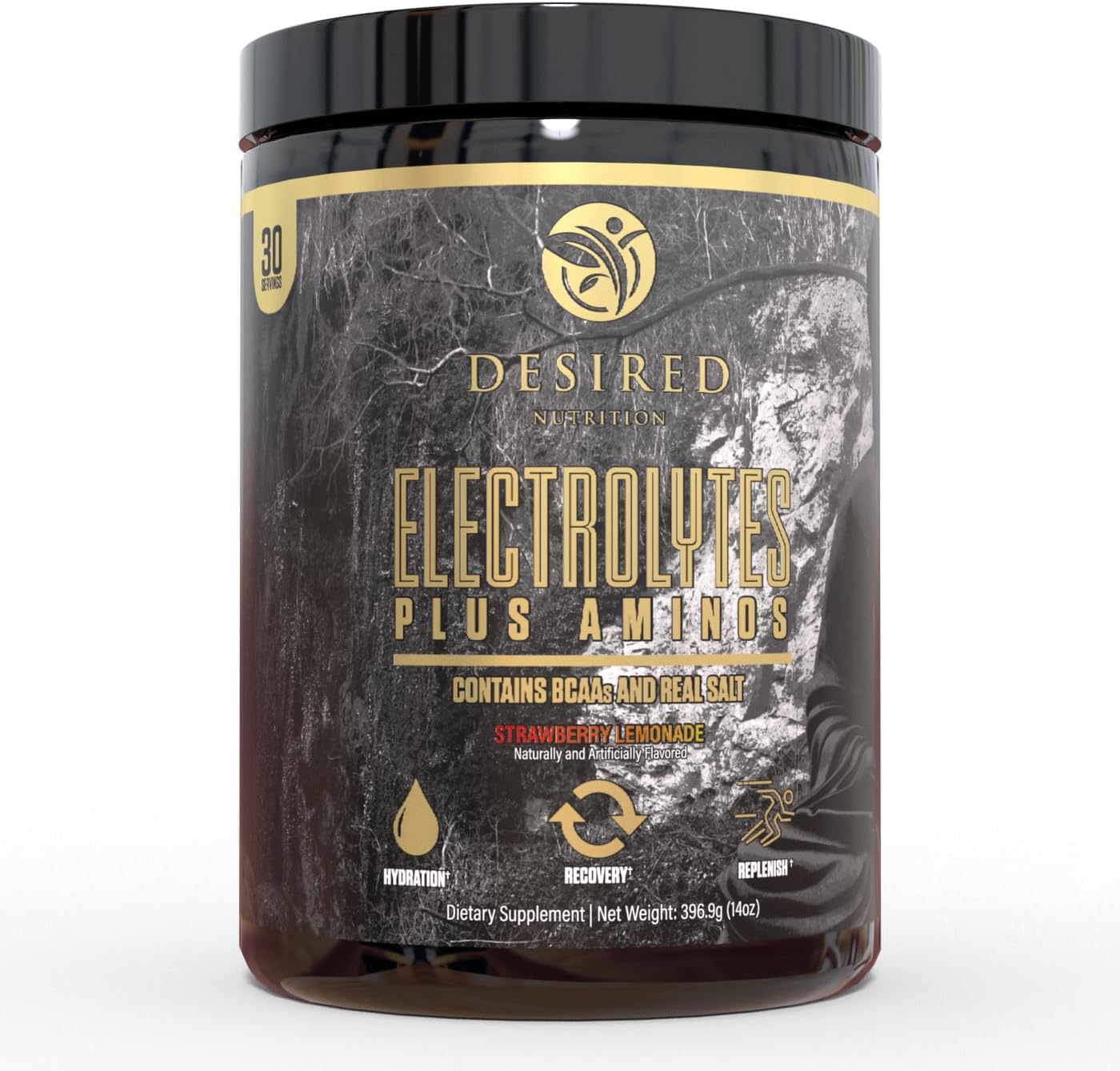 Electrolytes Plus Amino Recovery Drink Powder - Strawberry Lemonade (30 Servings) - Hydration and BCAAs