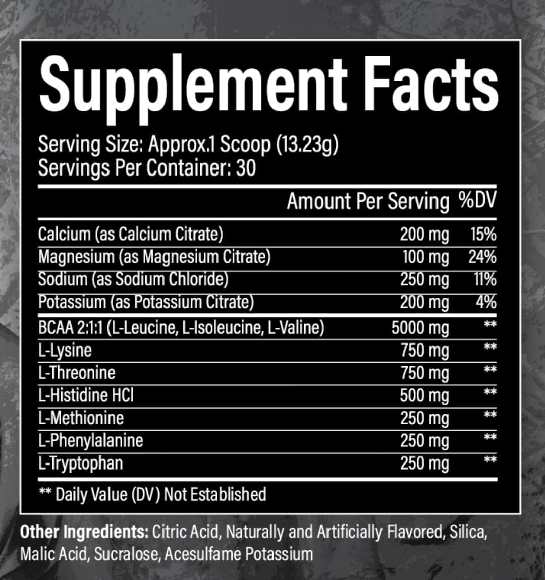 Electrolytes Plus Amino Recovery Drink Powder - Strawberry Lemonade (30 Servings) - Hydration and BCAAs