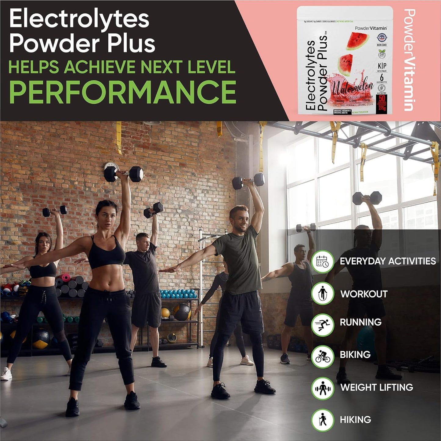 Electrolytes Powder with Vitamins, 0 Calorie Keto Hydration Powder (50 Servings, Watermelon Flavor)