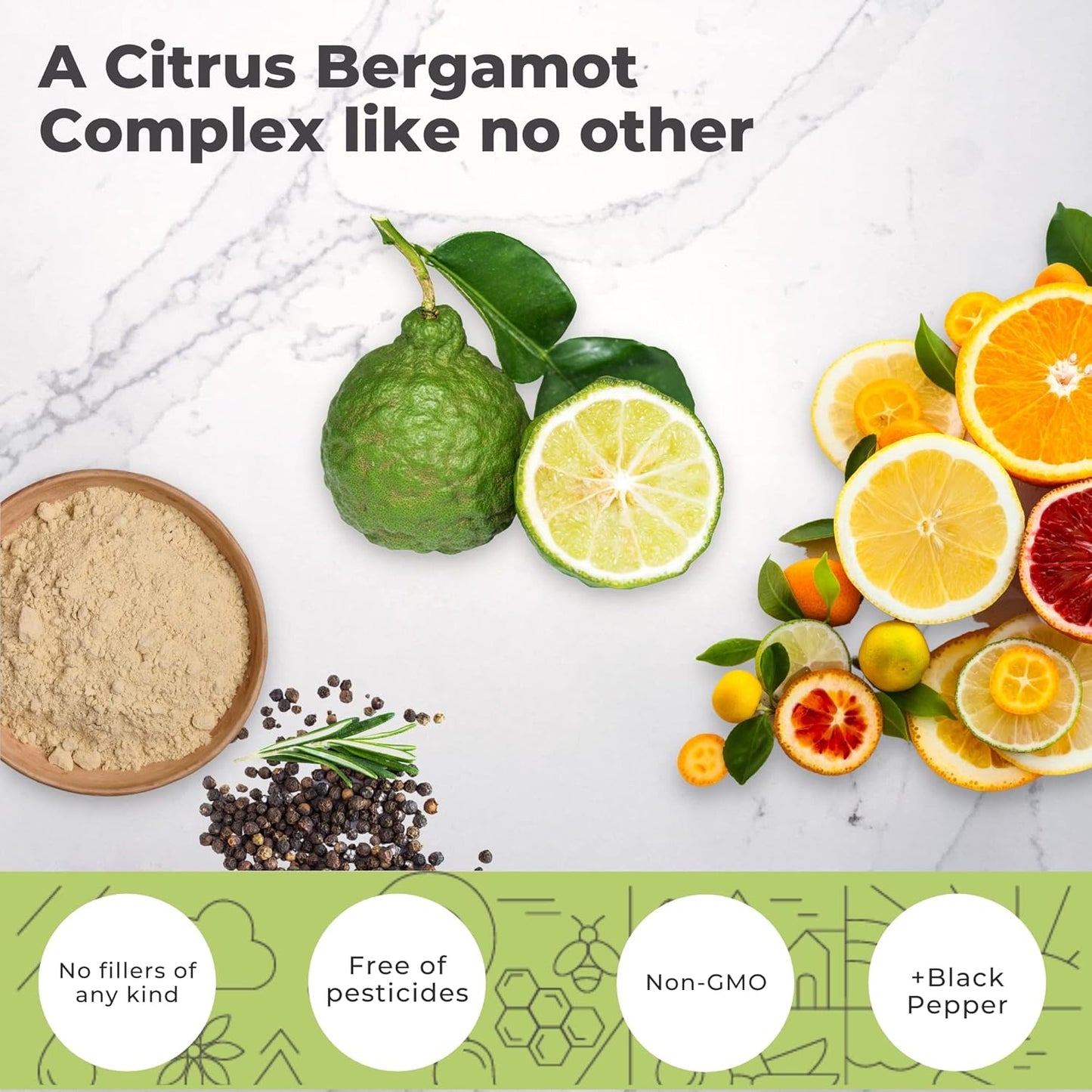 Eleva Nutrition Nopal Cactus Capsules and Citrus Bergamot Complex Bundle with Bioflavonoids